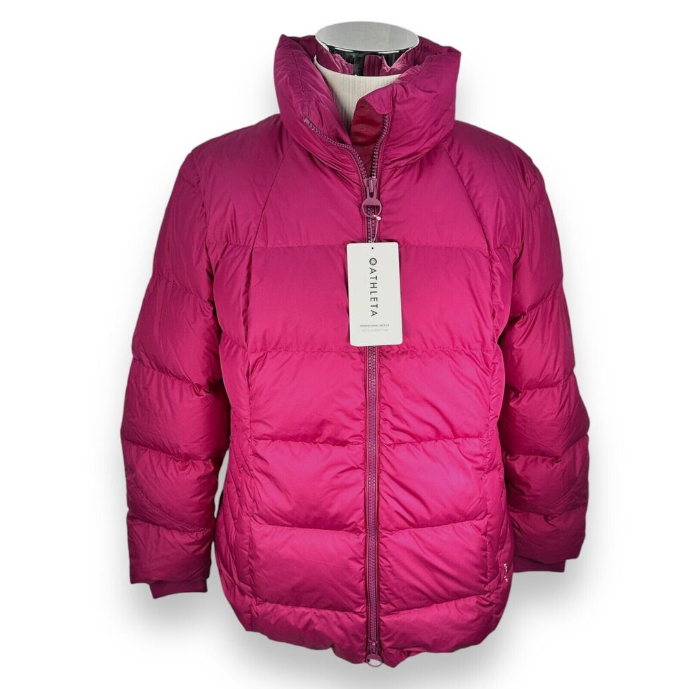 Athleta Downtown Puffer Jacket Women's 1X Down Insulated‎ Pink Fuchsia NWT New
